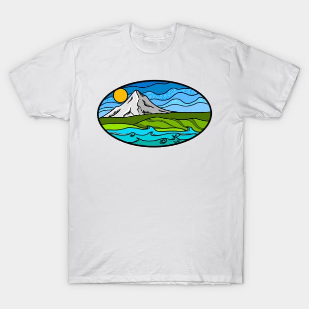 Mt. Hood to the Pacific Coast T-Shirt by FernheartDesign